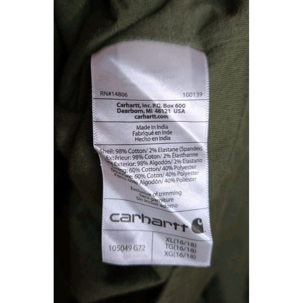 Carhartt Rugged Flex Women's Shirt Jacket Olive Green Loose Fit XL Utility - Picture 8 of 9
